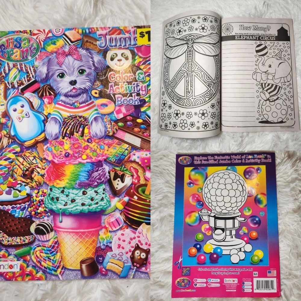 Lisa Frank Activity Coloring Sticker Book Lot